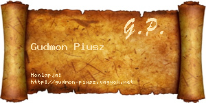 Gudmon Piusz névjegykártya